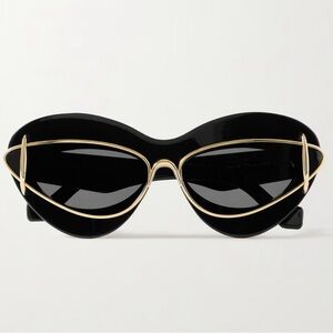 LOEWE EYEWEAR
Double-frame cat-eye gold-tone and acetate sunglasses
